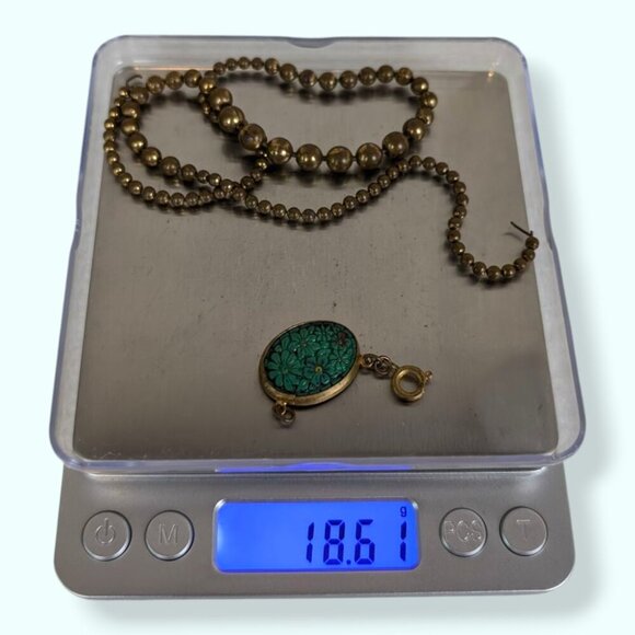 Vintage 1930s Peking Glass Floral Necklace - Picture 5 of 5